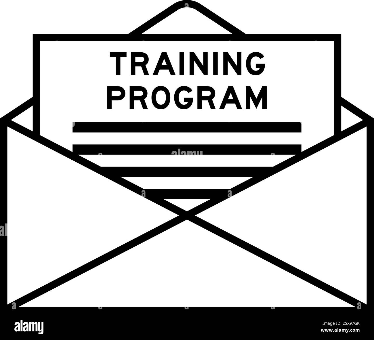 Enveloppe et lettre signe avec le mot programme de formation comme titre Illustration de Vecteur