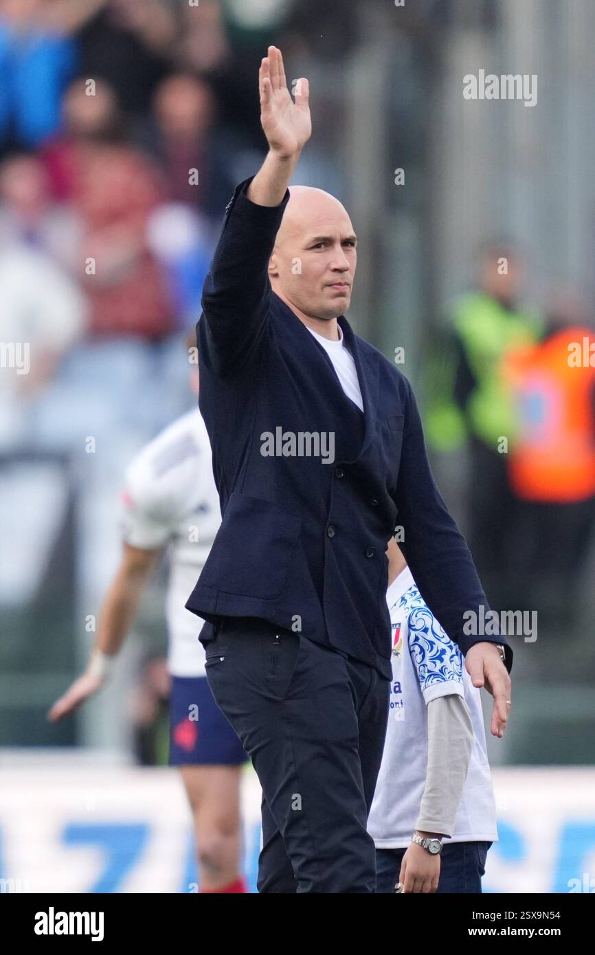 Roma, Italie. 23 février 2025. Sergio Parisse lors du match de rugby des six Nations entre l'Italie et la France au stade olympique de Rome, Italie - samedi 23 février 2025 - Sport - rugby ( photo par Alfredo Falcone/LaPresse ) crédit : LaPresse/Alamy Live News Banque D'Images