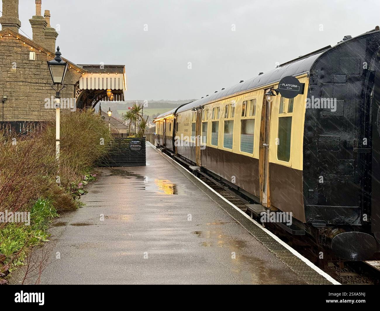 L'ancienne plate-forme ferroviaire, West Bay, Dorset - Image de stock capturée avec un smartphone