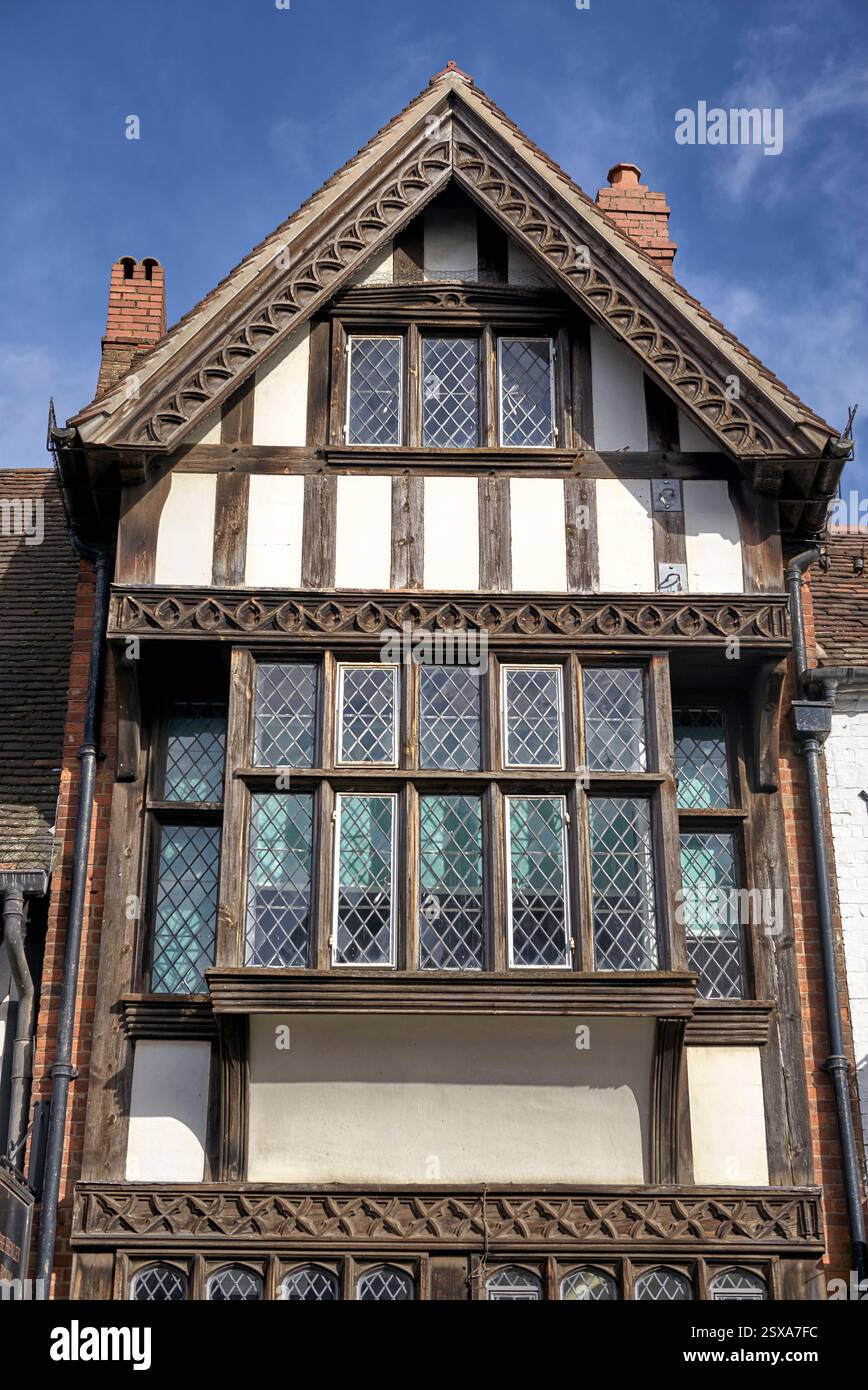 Architecture Stratford upon Avon dans le bâtiment Henley Room Tudor de Henley Street. Un ancien College House. Angleterre, Royaume-Uni Banque D'Images