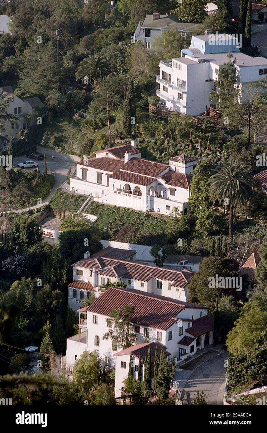 Manoirs à flanc de colline à Los Angeles, CA, USA, approx. 1990 Banque D'Images