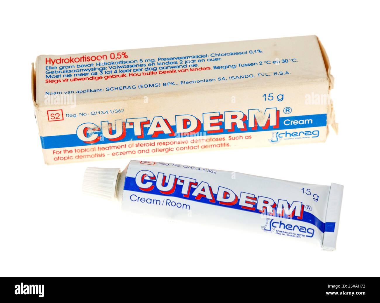Cutaderm crème pour traiter l'infection de la peau avec des stéroïdes, vieux médicament pour l'élimination Banque D'Images