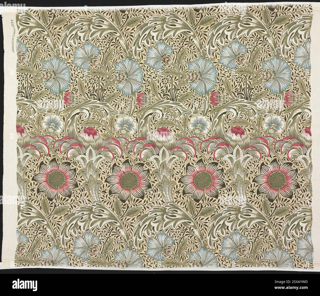 Corncockle (1883) de William Morris (1834-1896), imprimerie textile, Art Institute of Chicago (États-Unis). C'est bon comme texture ou arrière-plan. Banque D'Images
