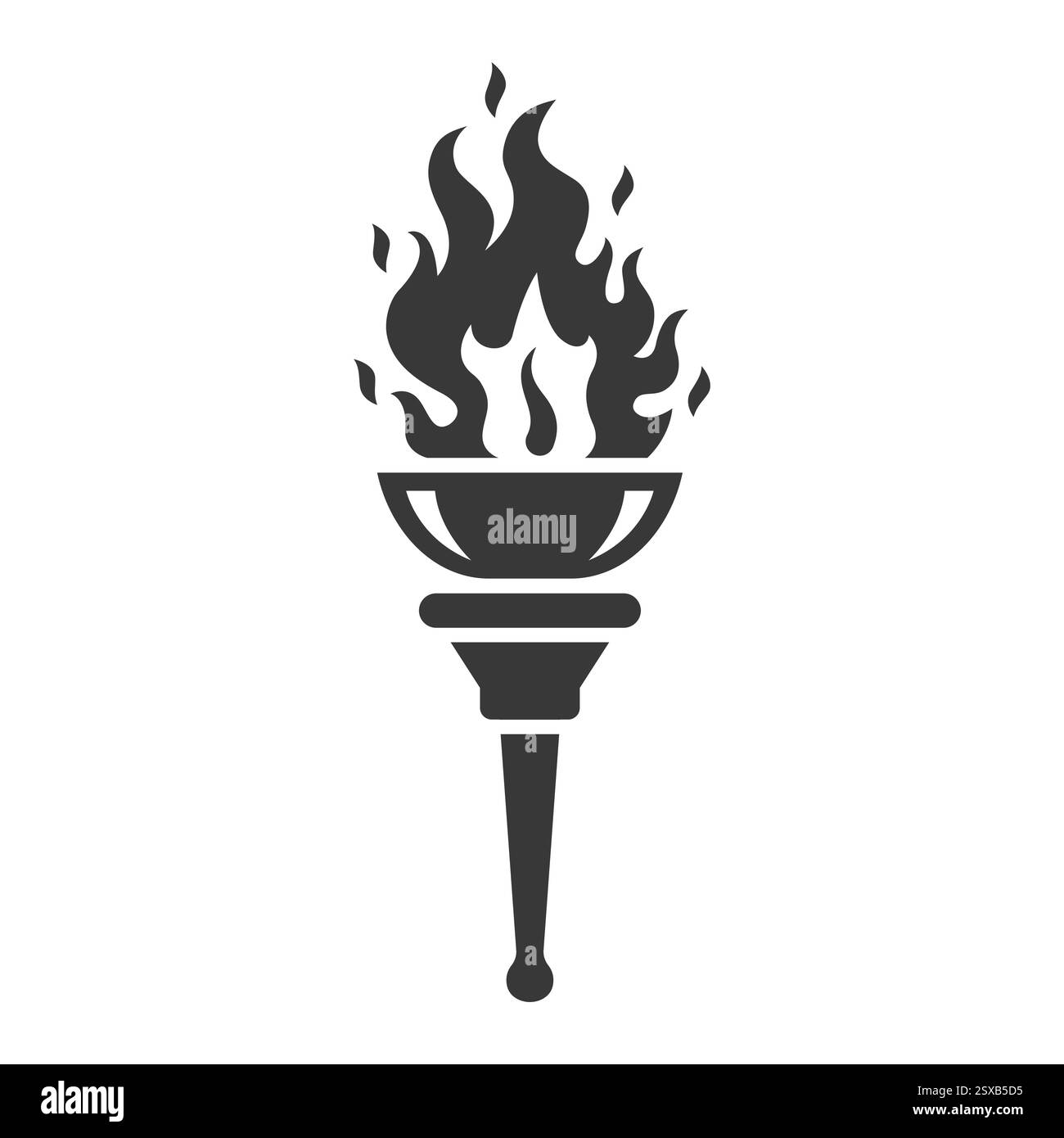 Icône torche. Symbole de feu chaud, puissance de flamme, flammes et chaleur, illustration vectorielle. Torche des Jeux Olympiques. Illustration plate Illustration de Vecteur