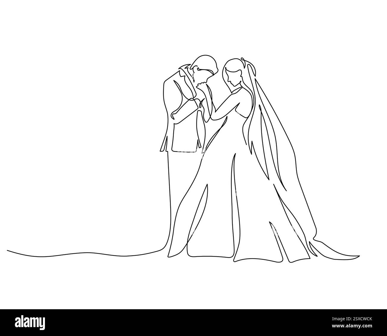 Mariage en ligne Illustration de Vecteur
