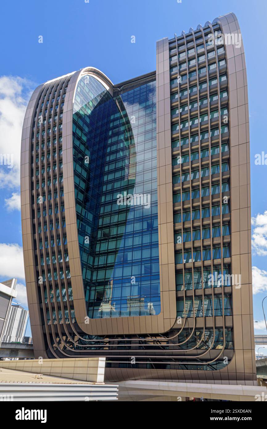 W Hôtel détail dans l'emblématique bâtiment Ribbon à l'extrémité sud de Darling Harbour, Sydney, Nouvelle-Galles du Sud, Australie Banque D'Images