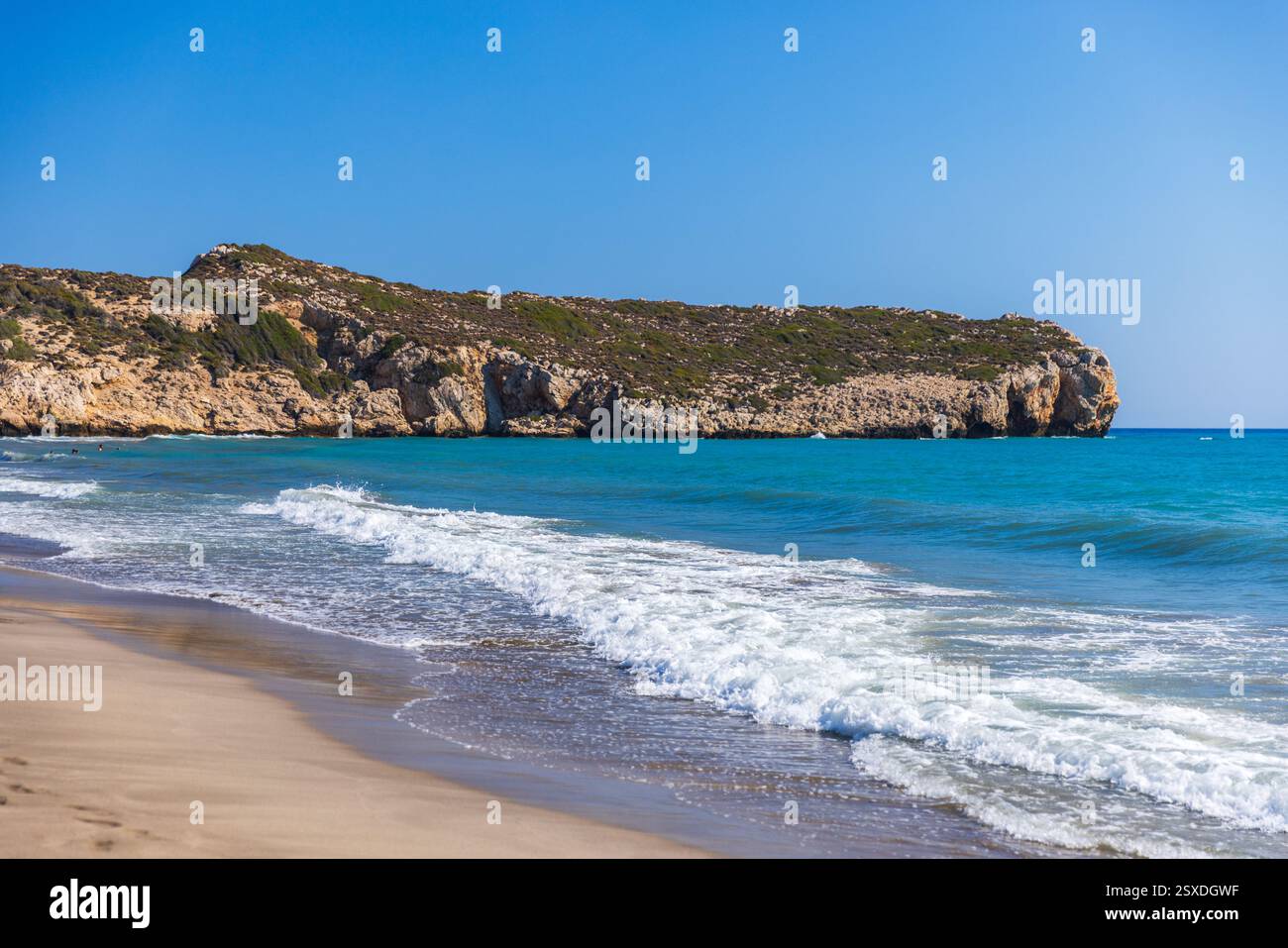 Photo de paysage de plage de Patara prise un jour ensoleillé d'été. Cette plage est située près de l'ancienne ville lycienne de Patara en Turquie, sur la côte de la Banque D'Images