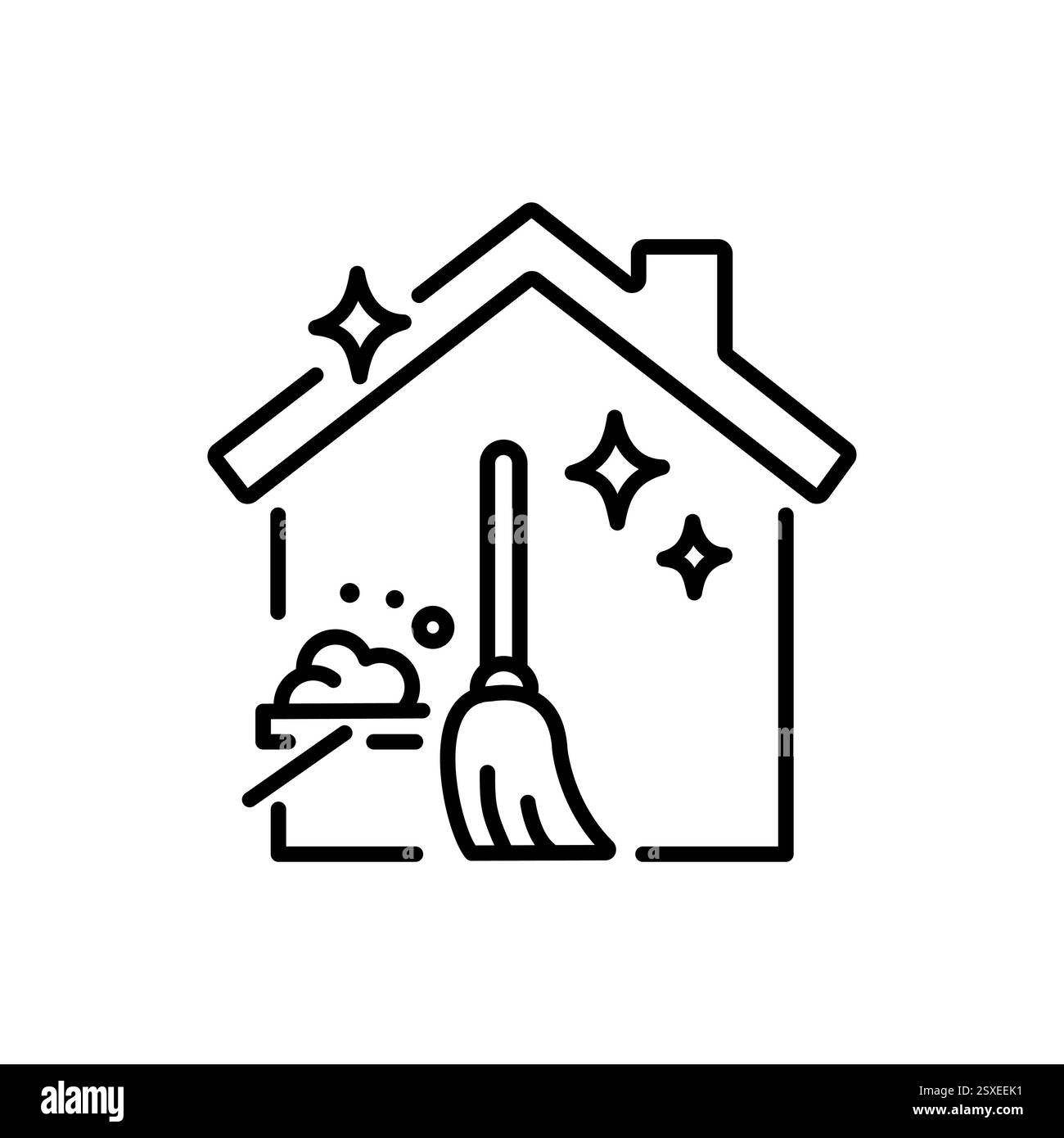 Icône de maison propre, lavage maison. maison de nettoyage. conception simple modifiable. Vecteur de modèle de conception Illustration de Vecteur