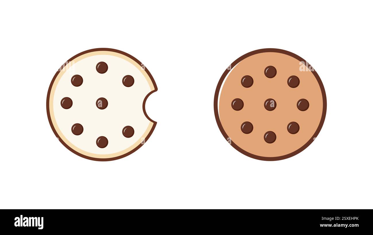Icône de vecteur de cookie. Vecteur de biscuit et de collation, couleur plate sur fond blanc. Nourriture de boulangerie. Illustration vectorielle Illustration de Vecteur