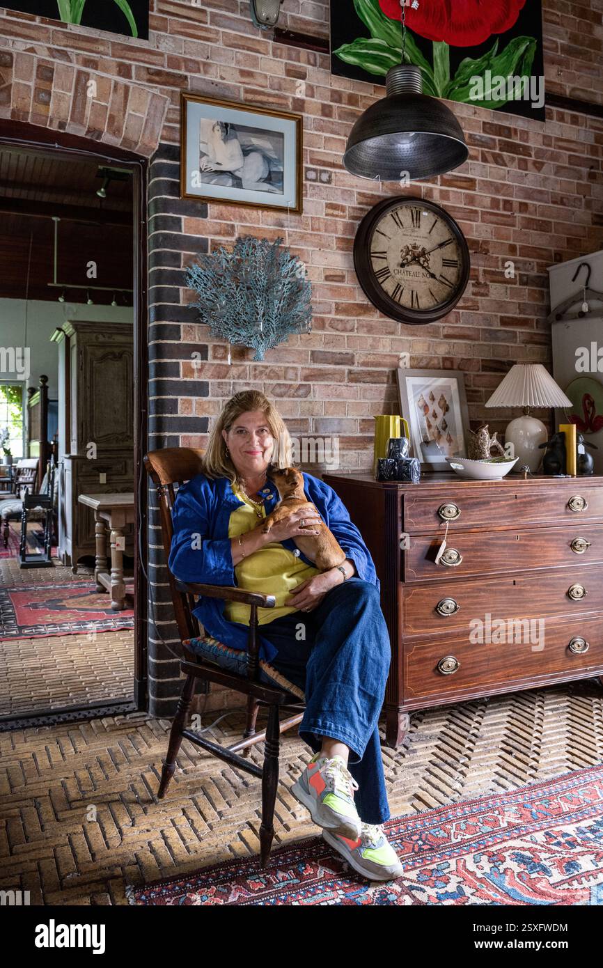 Caroline Coombe à Bayfield Hall, maison de campagne du 18ème siècle à Norfolk, Royaume-Uni. Banque D'Images