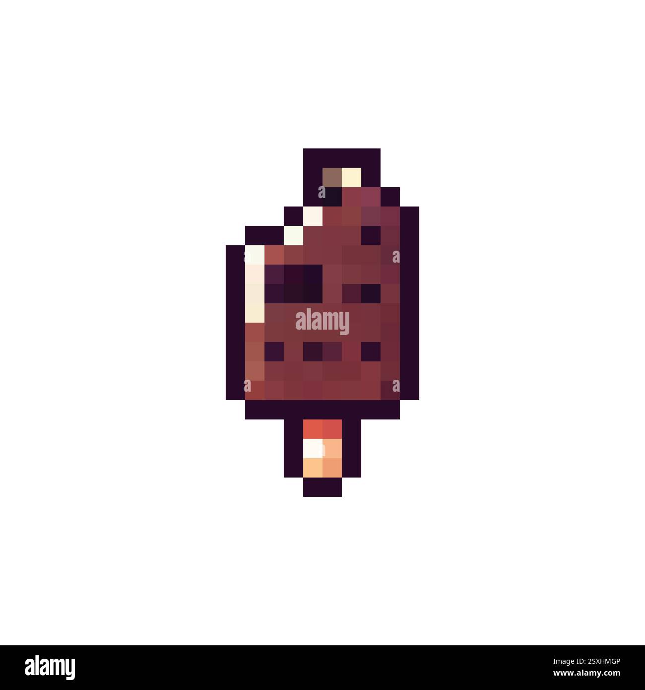 Icône de crème glacée pixel vectoriel. Logo de crème glacée sur un bâton. Vecteur de crème glacée dessert. Crème glacée pour produits laitiers. Style pixel rétro pour les jeux, les vidéos Illustration de Vecteur