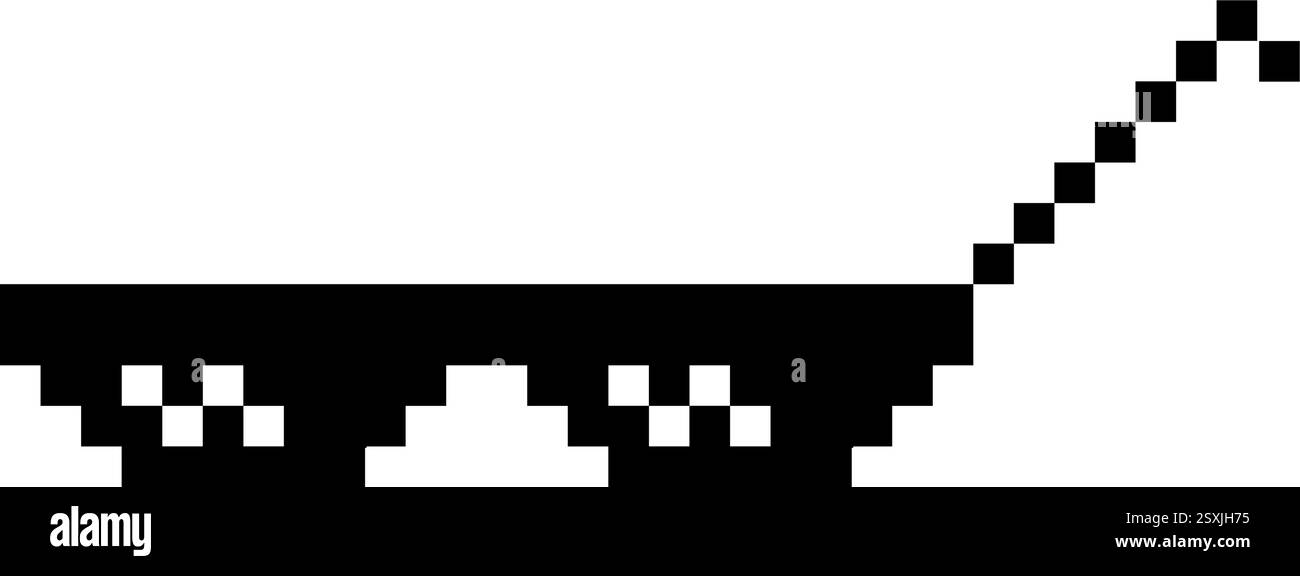 Lunettes de soleil pixelisées drôles. Illustration simple de logo linéaire de lunettes Black Pixel Boss 8 bits. Summer Funny Element - isolé sur fond blanc Illustration de Vecteur