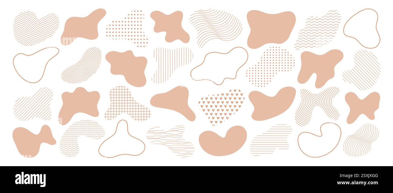 Forme libre. Collection de blobs irréguliers abstraits dessinés à la main. Taches de base géométriques. Ensemble de vecteurs isolé sur fond transparent Illustration de Vecteur