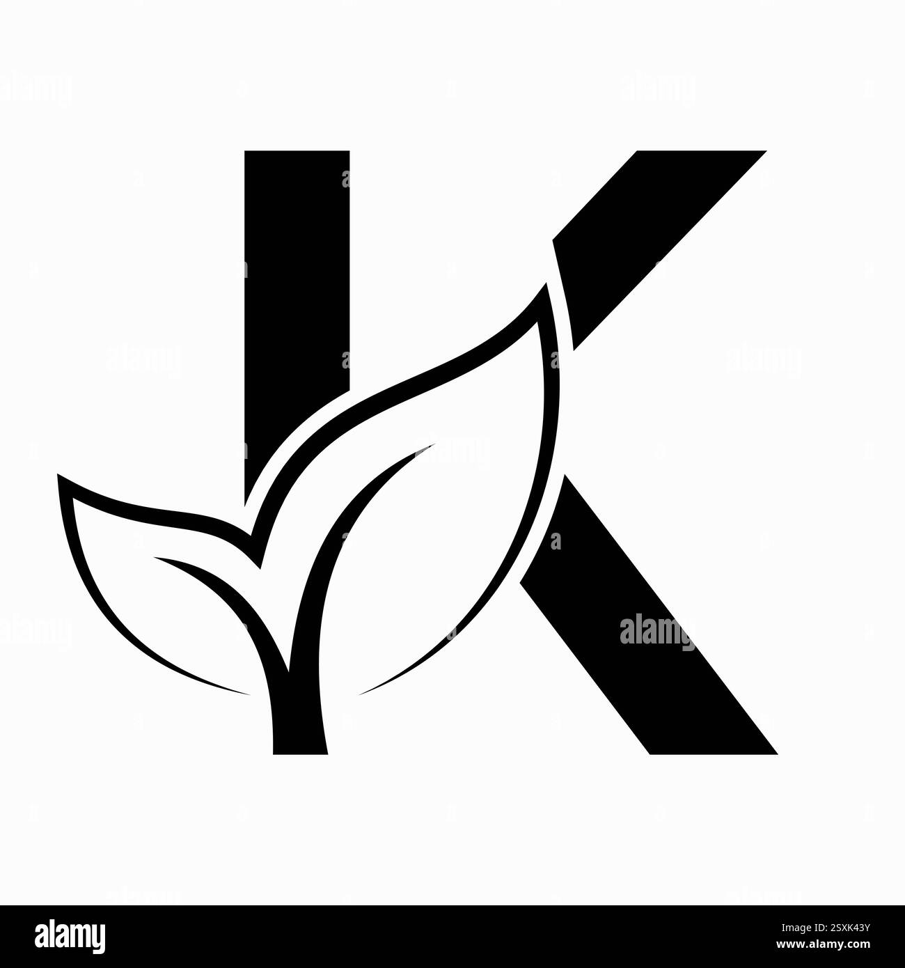 Lettre initiale K Leaf logo concept pour modèle vectoriel de symbole écologique et organique Illustration de Vecteur