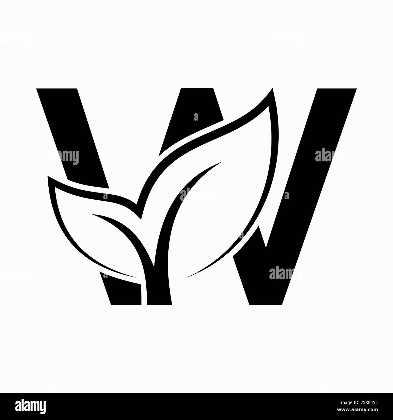 Lettre initiale W Leaf logo concept pour modèle vectoriel de symbole écologique et organique Illustration de Vecteur