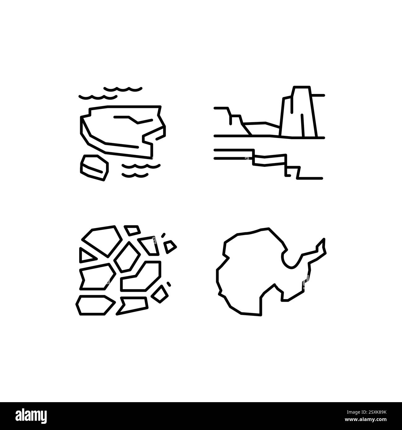 Jeu d'icônes de glace arctique Illustration de Vecteur