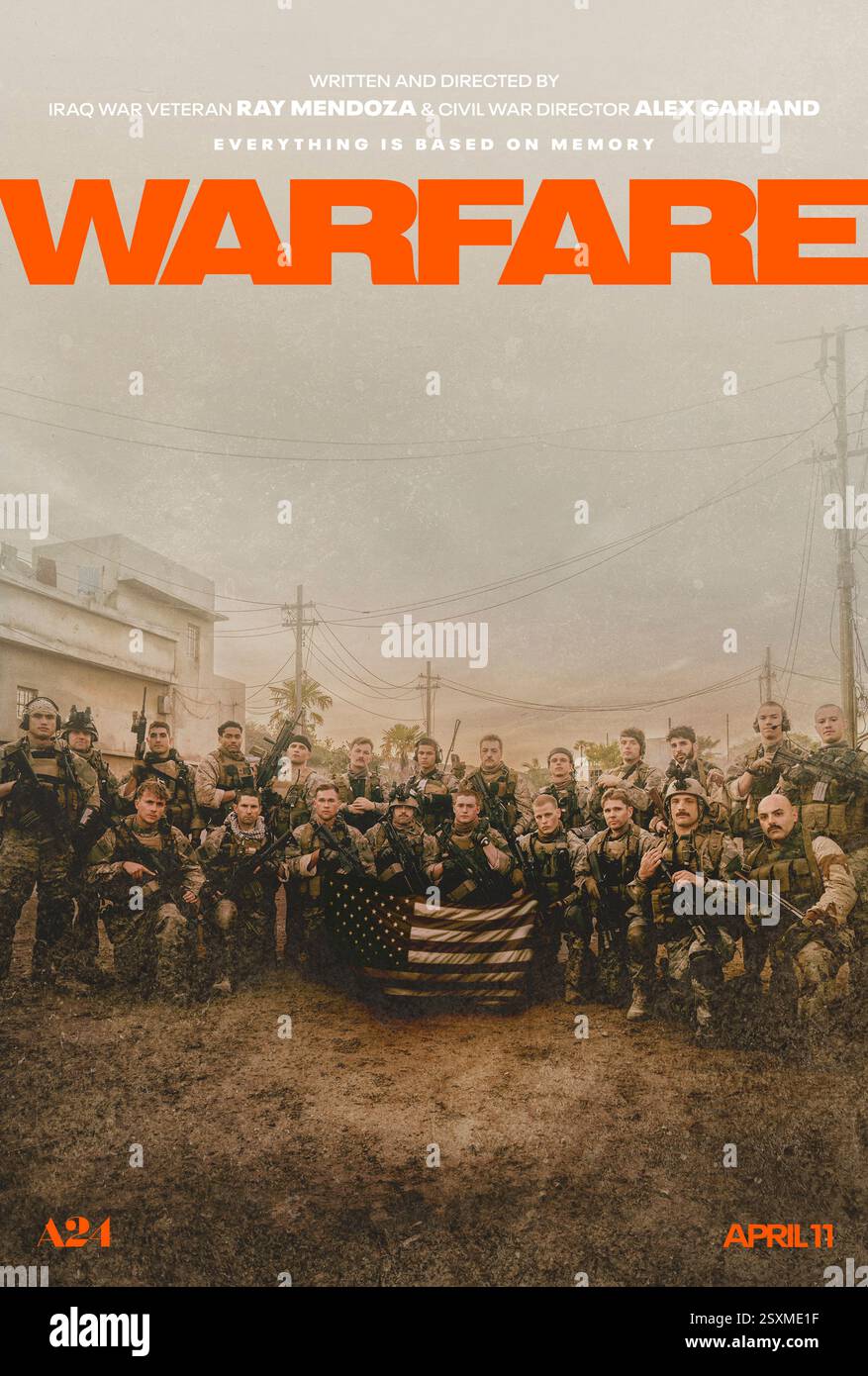 Warfare (2025) réalisé par Ray Mendoza et Alex Garland avec D'Pharaoh Woon-A-Tai, Will Poulter et Cosmo Jarvis. Une exploration grossière de l'impact de la guerre sur la mémoire et la réalité. Affiche avancée AMÉRICAINE UNIQUEMENT POUR USAGE ÉDITORIAL. Crédit : BFA / A24 Banque D'Images