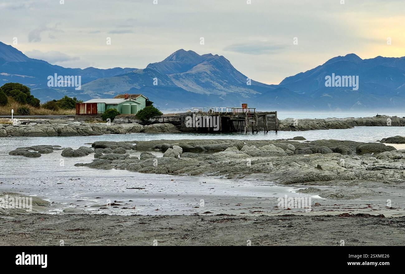 Marée basse Kaikoura Peninsula South Island New Zealand - Image de stock capturée avec un smartphone
