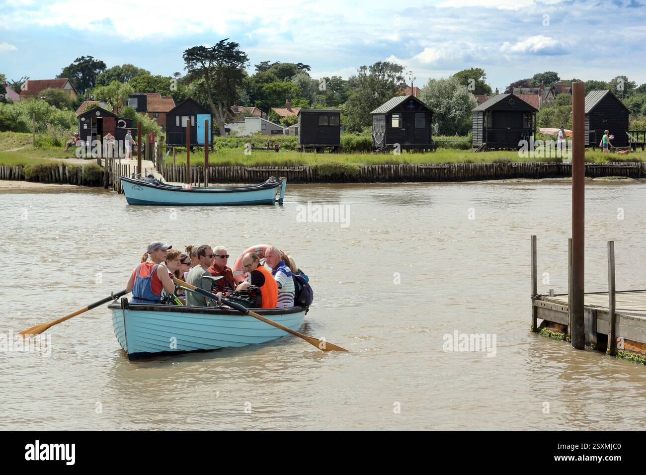 Ferry Walberswick, Suffolk, Royaume-Uni. Ferry-boat Walberswick traversant la rivière Blyth jusqu'à Walberswick depuis Southwold Harbour. Banque D'Images