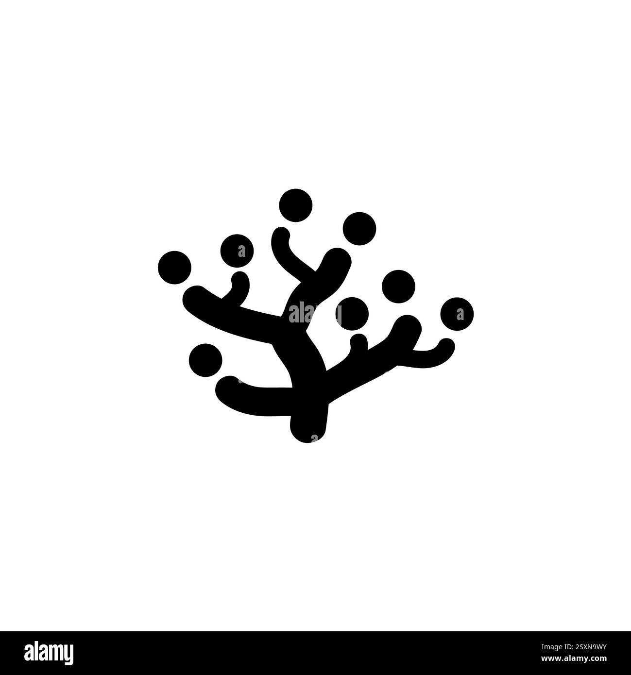 Algues sous-marines. Icône de vecteur plat solide de plante d'algues marines aquatiques isolé sur fond blanc. Illustration de Vecteur