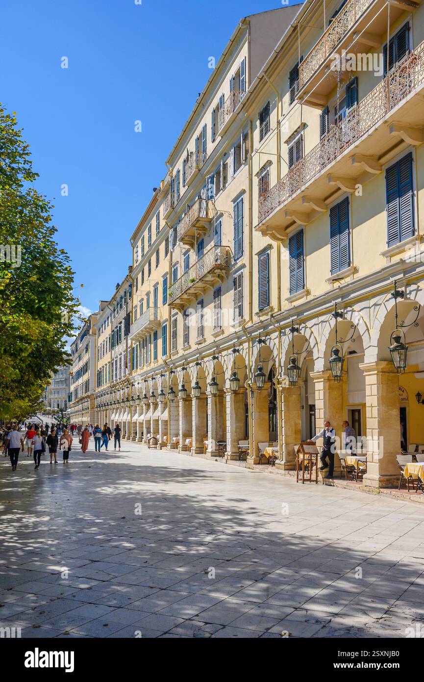La célèbre rue Liston - Eleftherias Street, Corfu Kerkira Banque D'Images