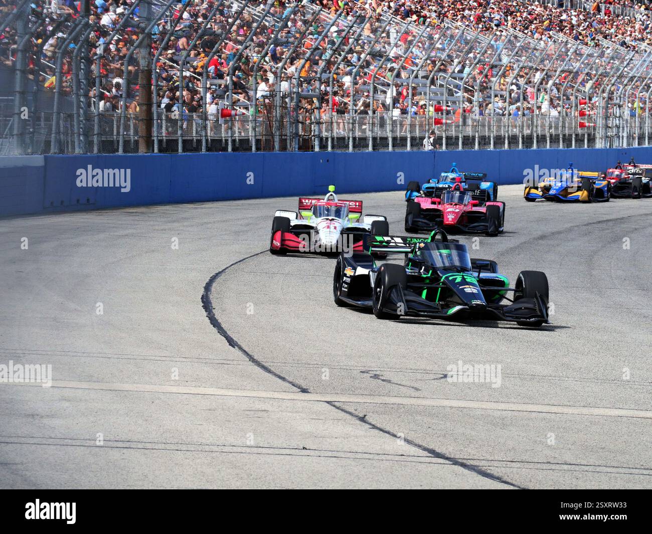 Milwaukee Wisconsin - 1er septembre 2024 : Conor Daly INDYCAR Hy-Vee Milwaukee Mile 250 course 2 Banque D'Images