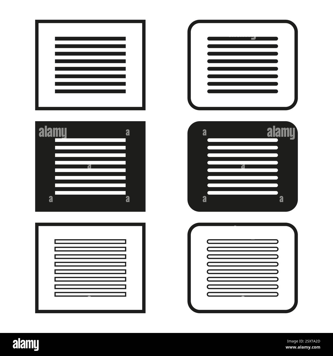 Bloc de texte. Icône du panneau d'informations. Forme de document simple. Illustration vectorielle. Illustration de Vecteur