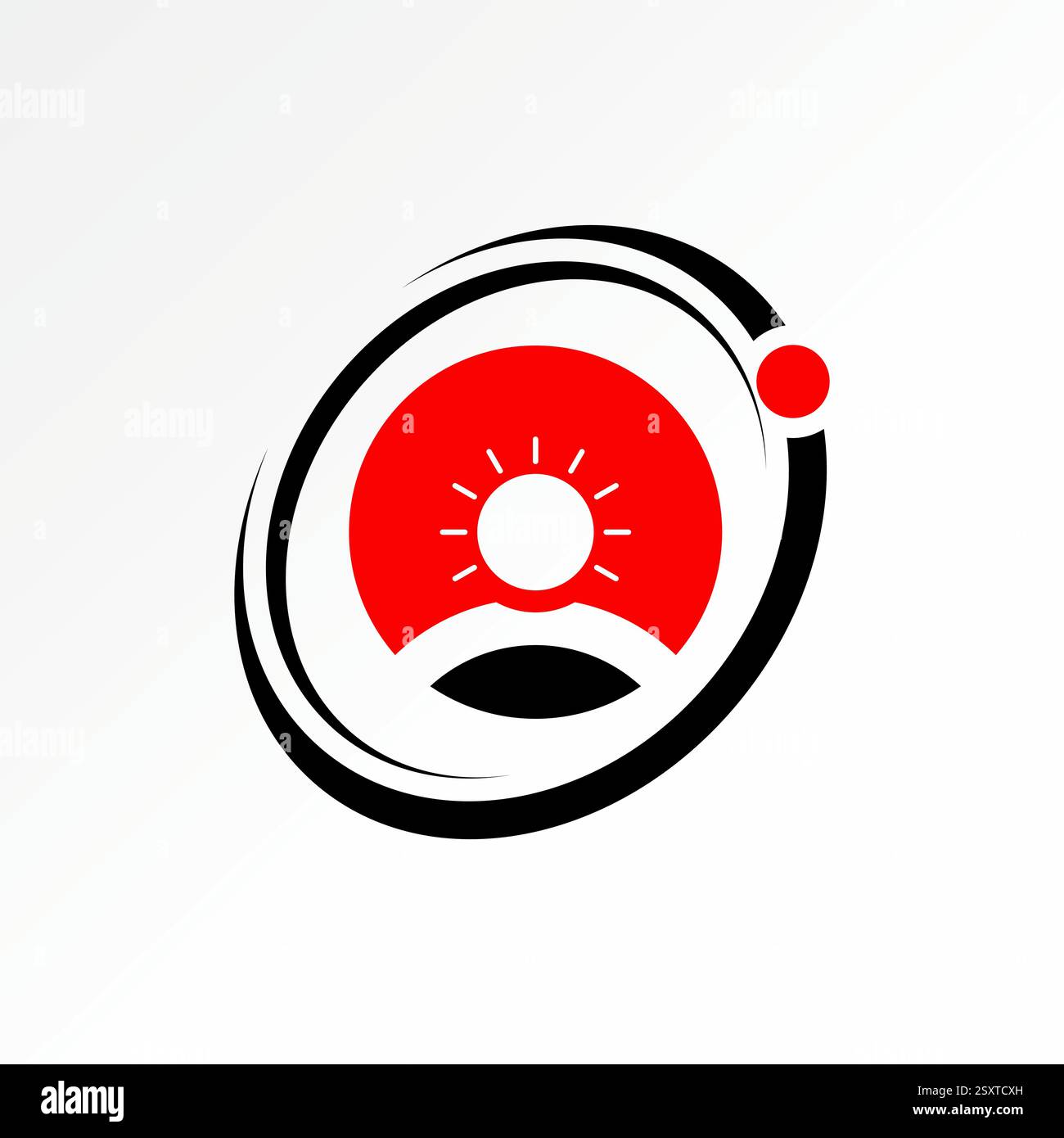 Conception de logo concept graphique créatif premium vecteur image stock top vendre simple Smart Brain silhouette humaine gros plan sur coupe Swoosh ellipse 360 degrés Illustration de Vecteur