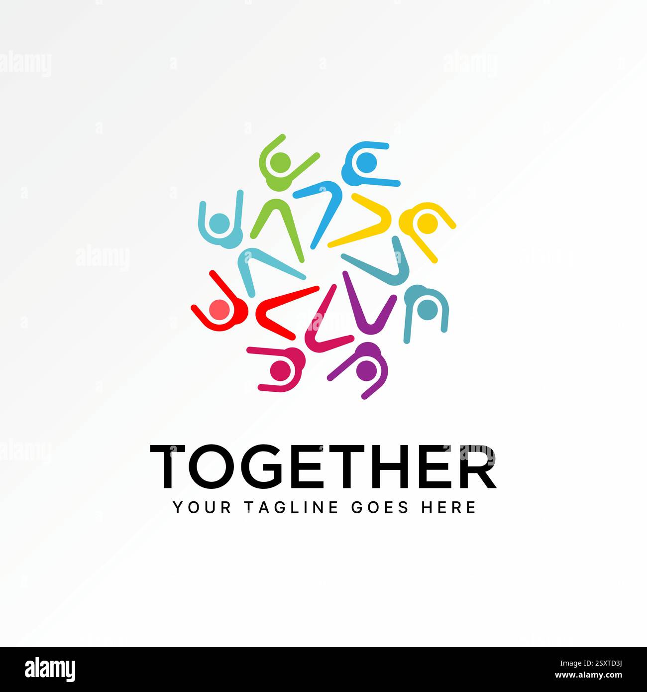 Conception de logo concept graphique créatif premium vecteur image stock haut de gamme vendre heureux actif de personnes de soins de santé rotation partenariat travail d'équipe succès carrière Illustration de Vecteur