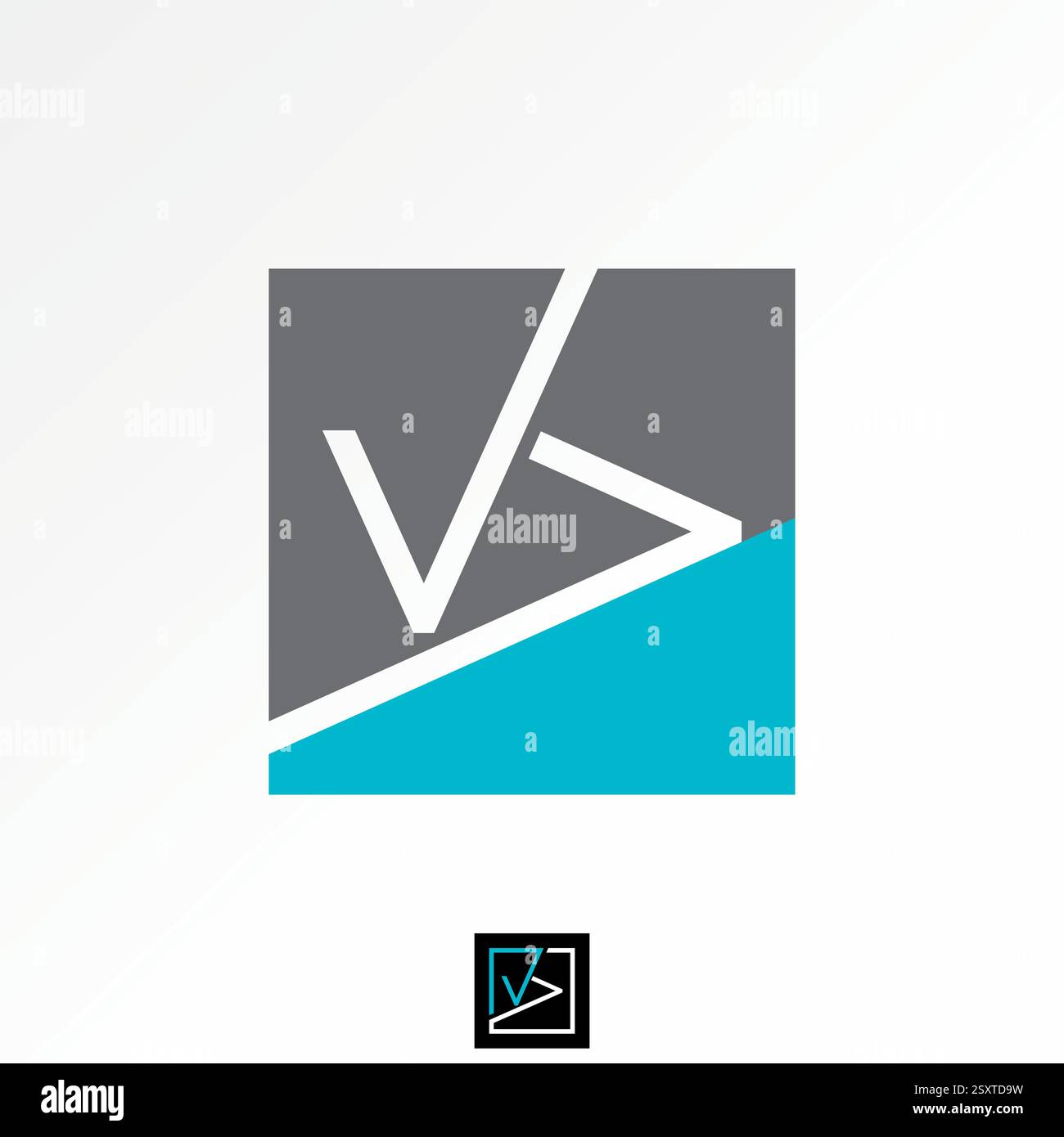 Conception de logo concept graphique créatif premium vecteur image stock top vendre initial VV K KV font Line flip view sur monogramme carré typo media tech marque Illustration de Vecteur