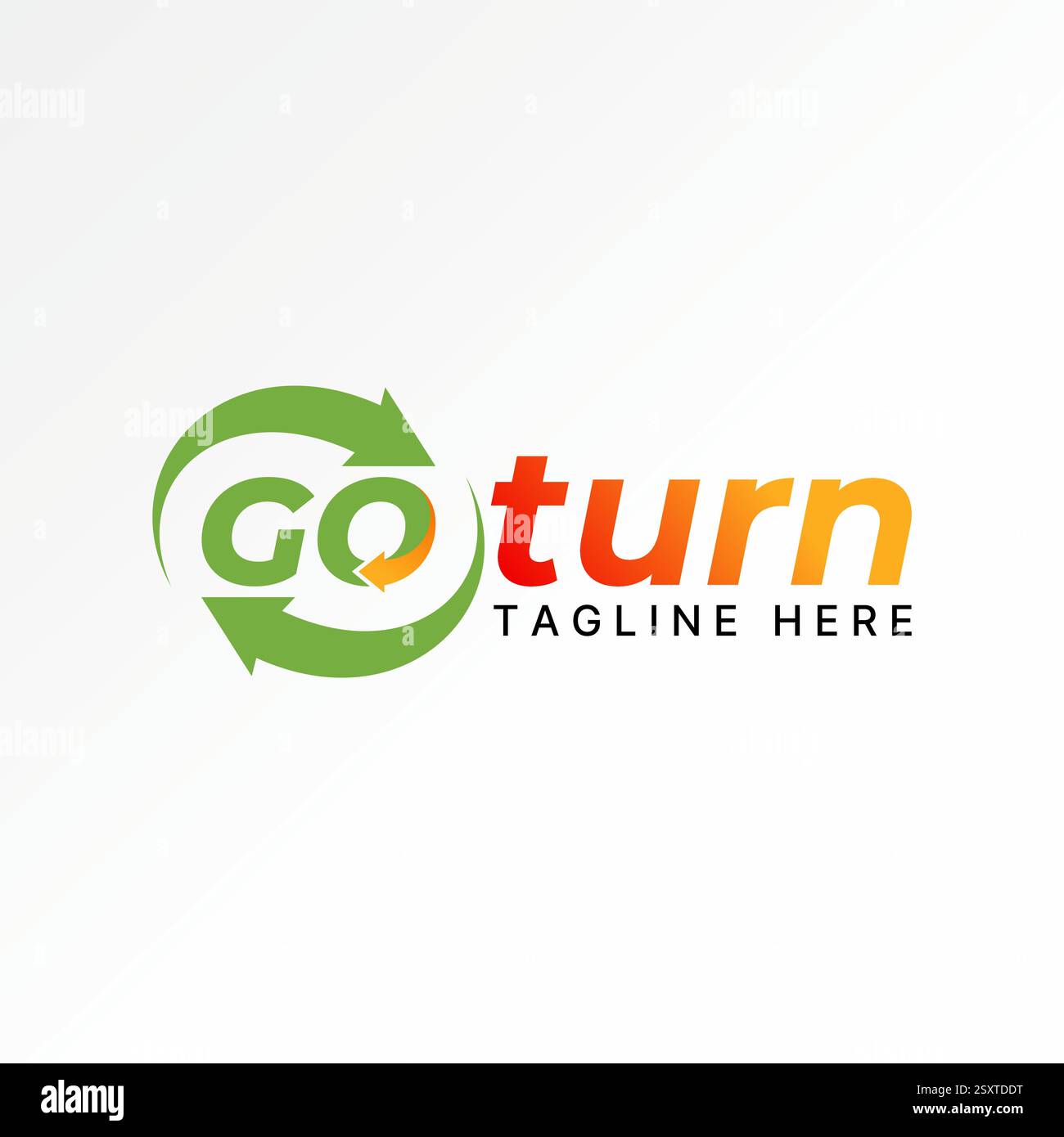 Conception de logo concept graphique créatif premium vecteur image stock haut de gamme vente initiale O police recycle flèche retour texte Go Turn to Monogram Earth Hour marque Illustration de Vecteur
