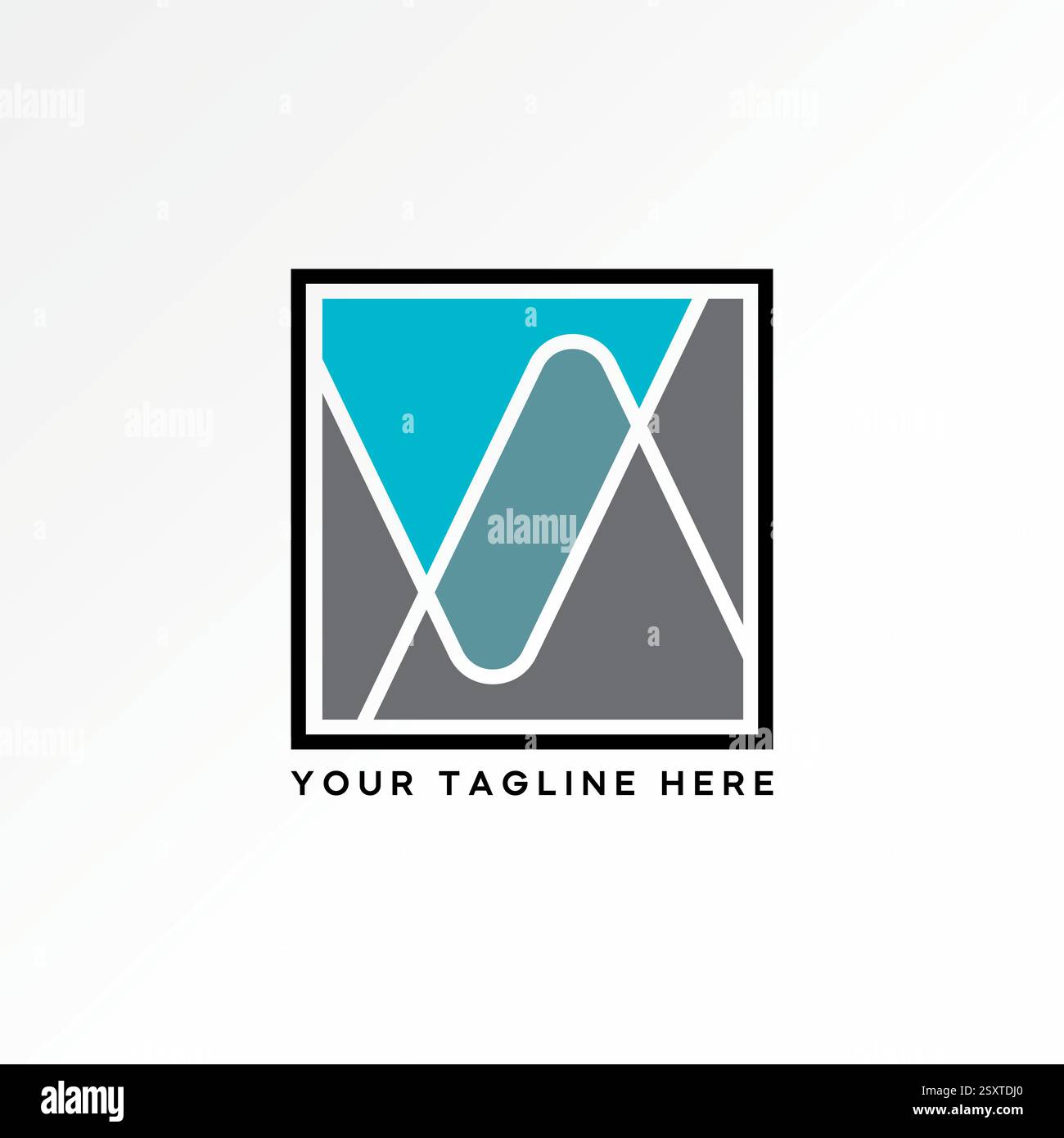 Conception de logo concept graphique créatif premium vecteur image stock top vendre initiale VV font line flip view sur sqaure monogramme typographie media tech marque Illustration de Vecteur