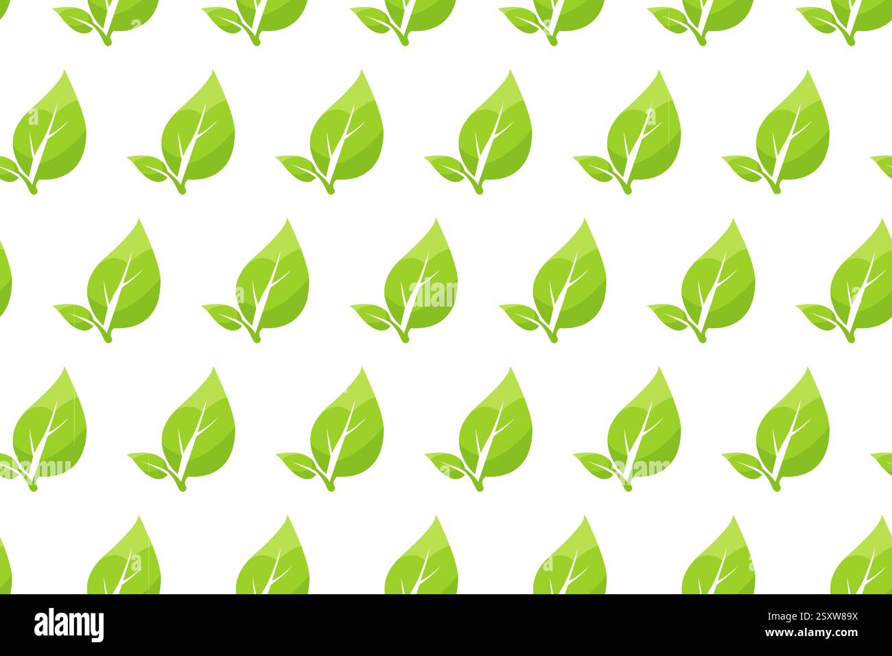 Motif de feuilles vertes sans couture avec des illustrations vibrantes sur un fond blanc propre adapté à divers projets de conception Illustration de Vecteur