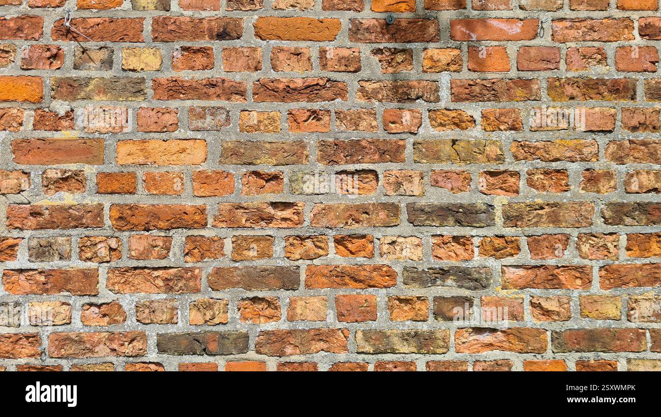 Image horizontale d'un mur gothique rustique en briques rouges à Ratzeburg, Allemagne - Image de stock capturée avec un smartphone
