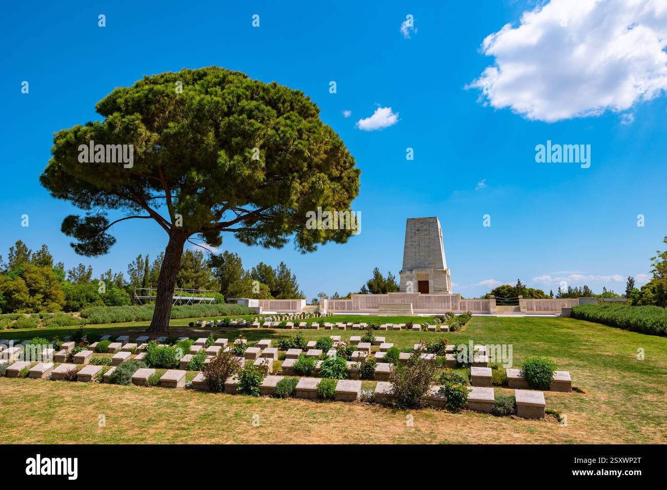 Mémorial de Lone Pine et cimetière dans le site historique de la péninsule de Gallipoli. Photo concept ANZAC Day. Canakkale Turquie - 4.14.2024 Banque D'Images