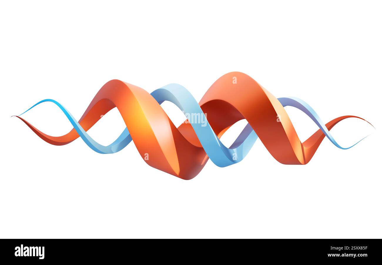 Lignes courbes abstraites fluides, rendu 3D. Illustration 3D. Banque D'Images