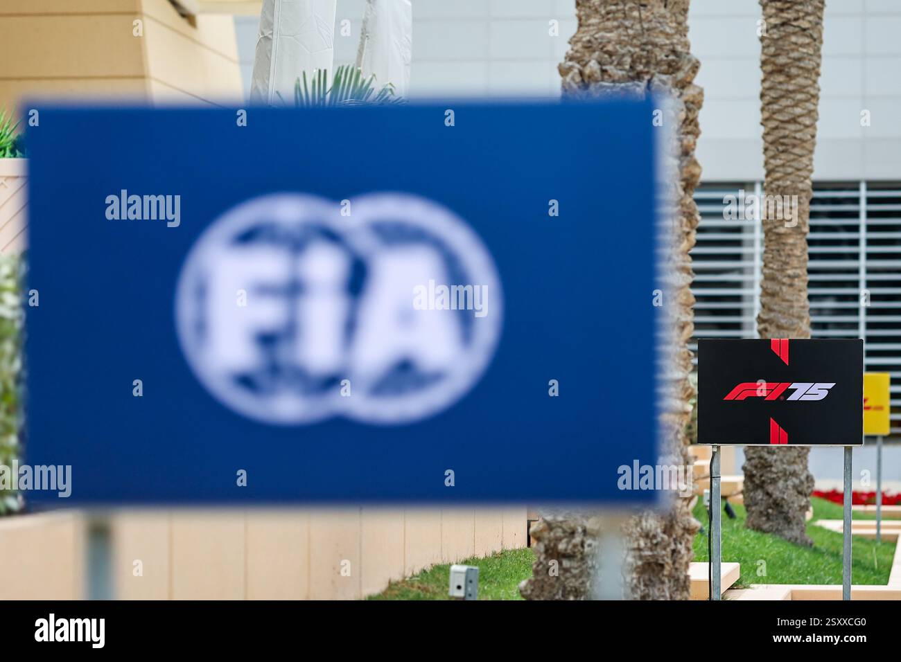 BAHREÏN, BAHREÏN - FÉVRIER 26 : logo F175 lors de la première journée des essais F1 sur le circuit international de Bahreïn le 26 février 2025 à Bahreïn, Bahreïn. (Photo de Qian Jun/MB Media) Banque D'Images