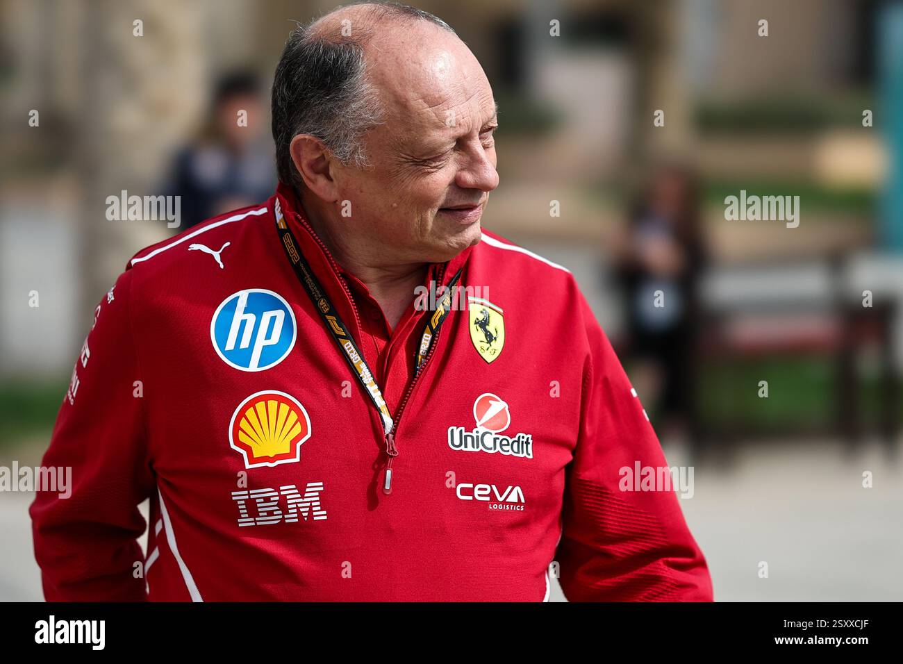 BAHREÏN, BAHREÏN - FÉVRIER 26 : Frédéric Vasseur de France et Scuderia Ferrari lors de la première journée des essais F1 sur le circuit international de Bahreïn le 26 février 2025 à Bahreïn, Bahreïn. (Photo de Qian Jun/MB Media) Banque D'Images