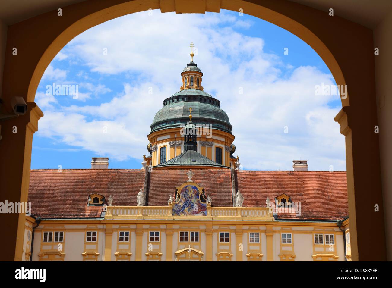 Abbaye de Melk en Autriche. Monastère bénédictin baroque. En langue allemande Stift Melk. Banque D'Images
