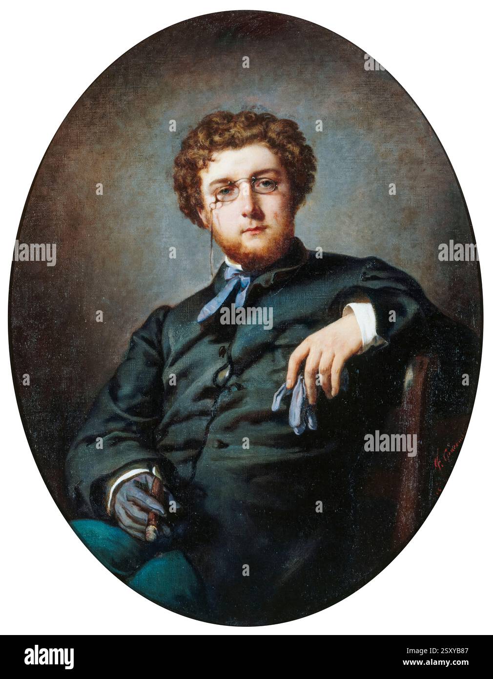 Georges Bizet. Portrait du compositeur français de l'époque romantique Alexandre César Léopold Bizet (1838-1875) à l'huile sur toile de Félix-Henri Giacomotti, vers 1865 Banque D'Images