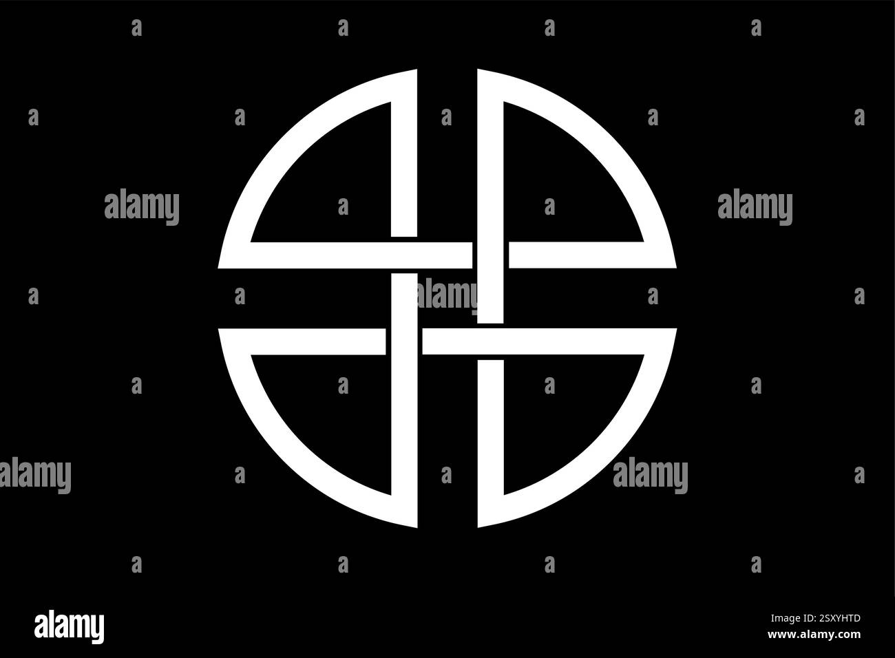 Celtic Shield Knot, croix celtique pour éloigner les mauvais esprits, symbole puissant, symbolise la protection, la force et la résilience. Signe de tatouage logo Norse Illustration de Vecteur