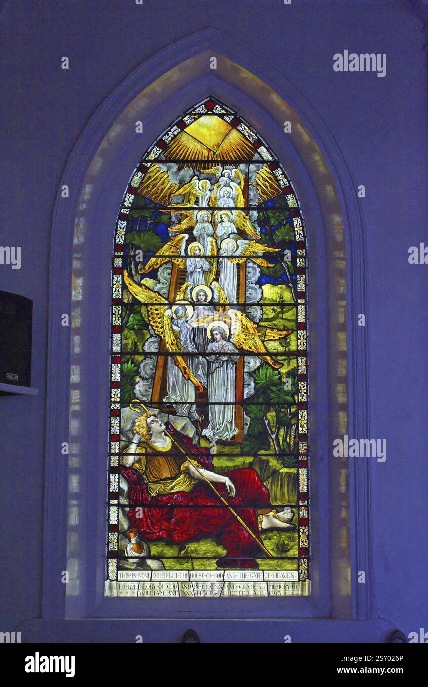 Vitraux dans l'église saint-étienne, Ooty Udagamandalam, Tamil Nadu, Inde, Asie Banque D'Images
