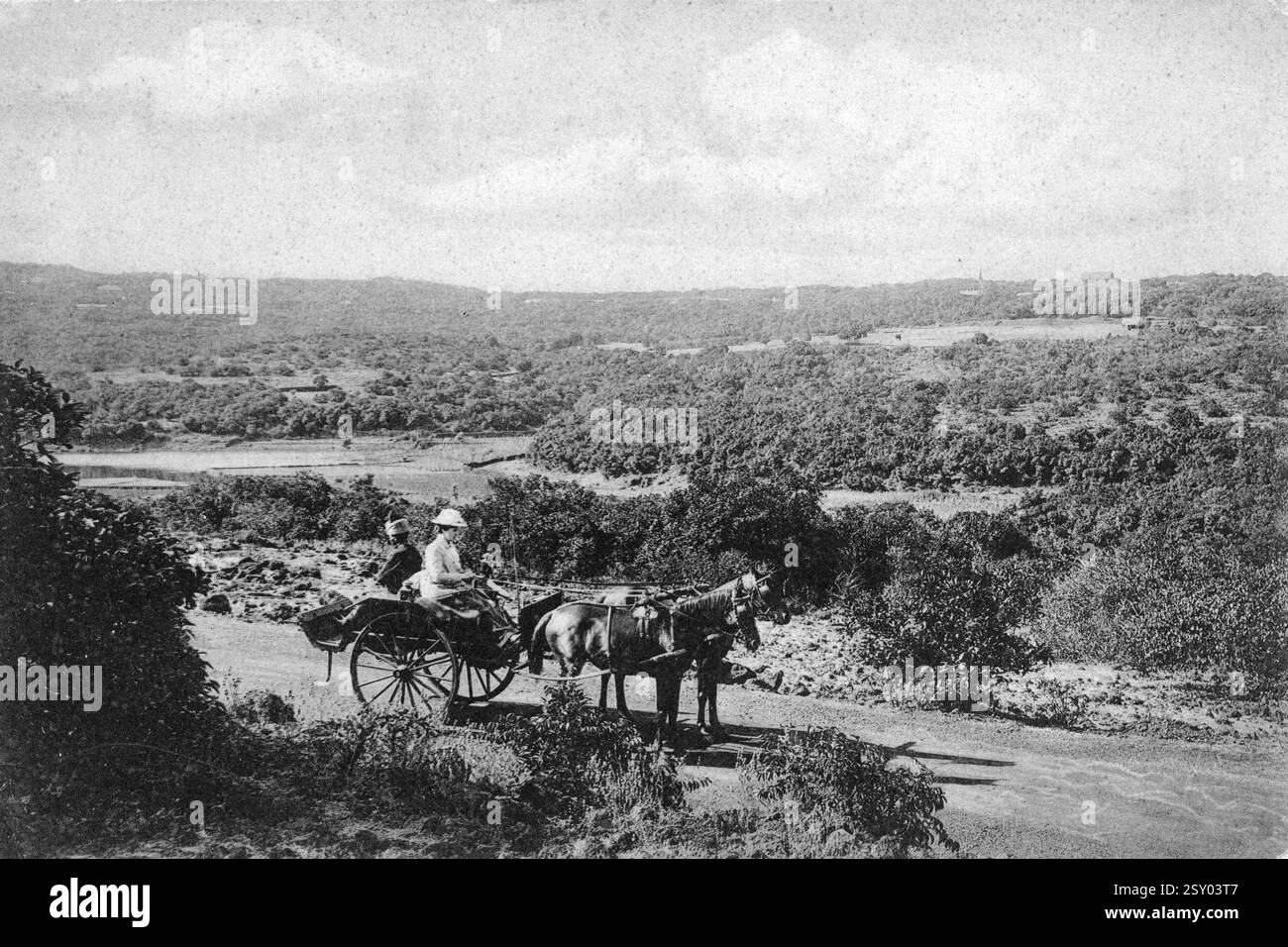 Vieille photo vintage de Lake & Golf Links mahabaleshwar maharashtra Inde Banque D'Images