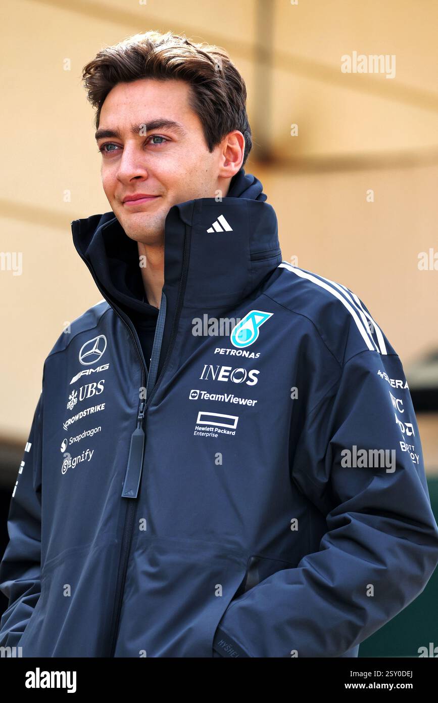 Sakhir, Bahreïn. 26 février 2025. George Russell (GBR) Mercedes AMG F1. 26.02.2025. Essais de formule 1, Sakhir, Bahreïn, premier jour. Crédit : James Moy/Alamy Live News Banque D'Images