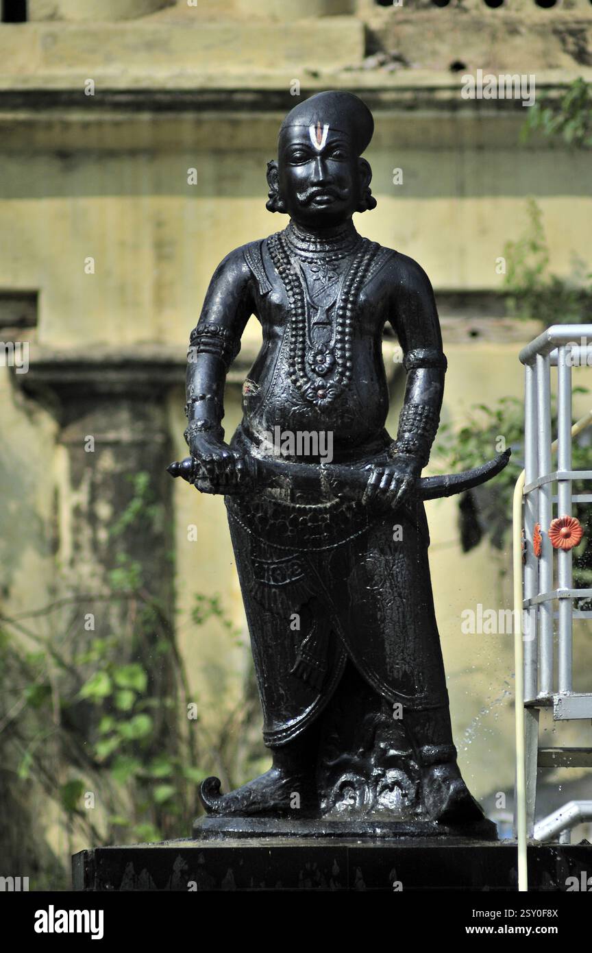 Statue de Thirumalai nayakar à Madurai dans le Tamil Nadu Inde Asie Banque D'Images
