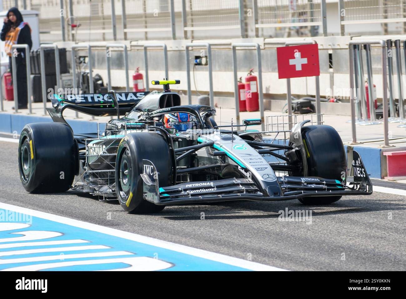 Sakhir, Bahreïn. 26 février 2025. Andrea Kimi Antonelli, lors des essais de formule 1, sur le circuit international de Bahreïn. Crédit : Alessio Morgese/Alessio Morgese/Emage/Alamy Live news Banque D'Images