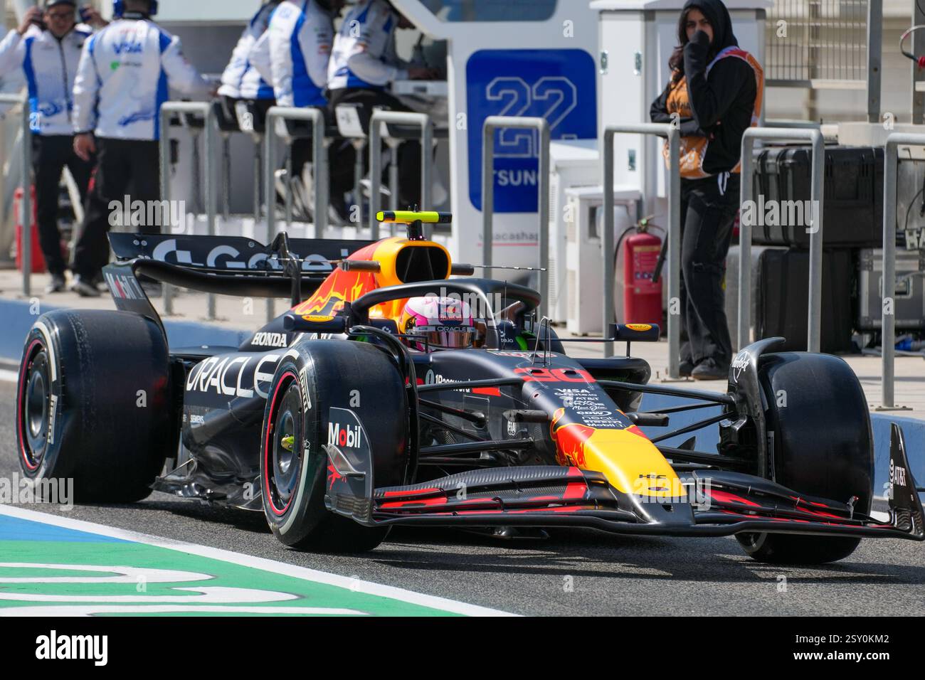Sakhir, Bahreïn. 26 février 2025. Liam Lawson, lors des essais de formule 1, au Bahrain International circuit. Crédit : Alessio Morgese/Alessio Morgese/Emage/Alamy Live news Banque D'Images