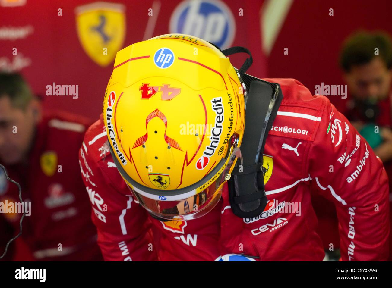 Sakhir, Bahreïn. 26 février 2025. Lewis Hamilton, lors des essais de formule 1, au Bahrain International circuit. Crédit : Alessio Morgese/Alessio Morgese/Emage/Alamy Live news Banque D'Images