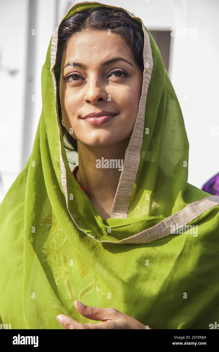 L'actrice juhi chawla bollywood indien, Amritsar, Punjab, en Inde, en Asie Banque D'Images