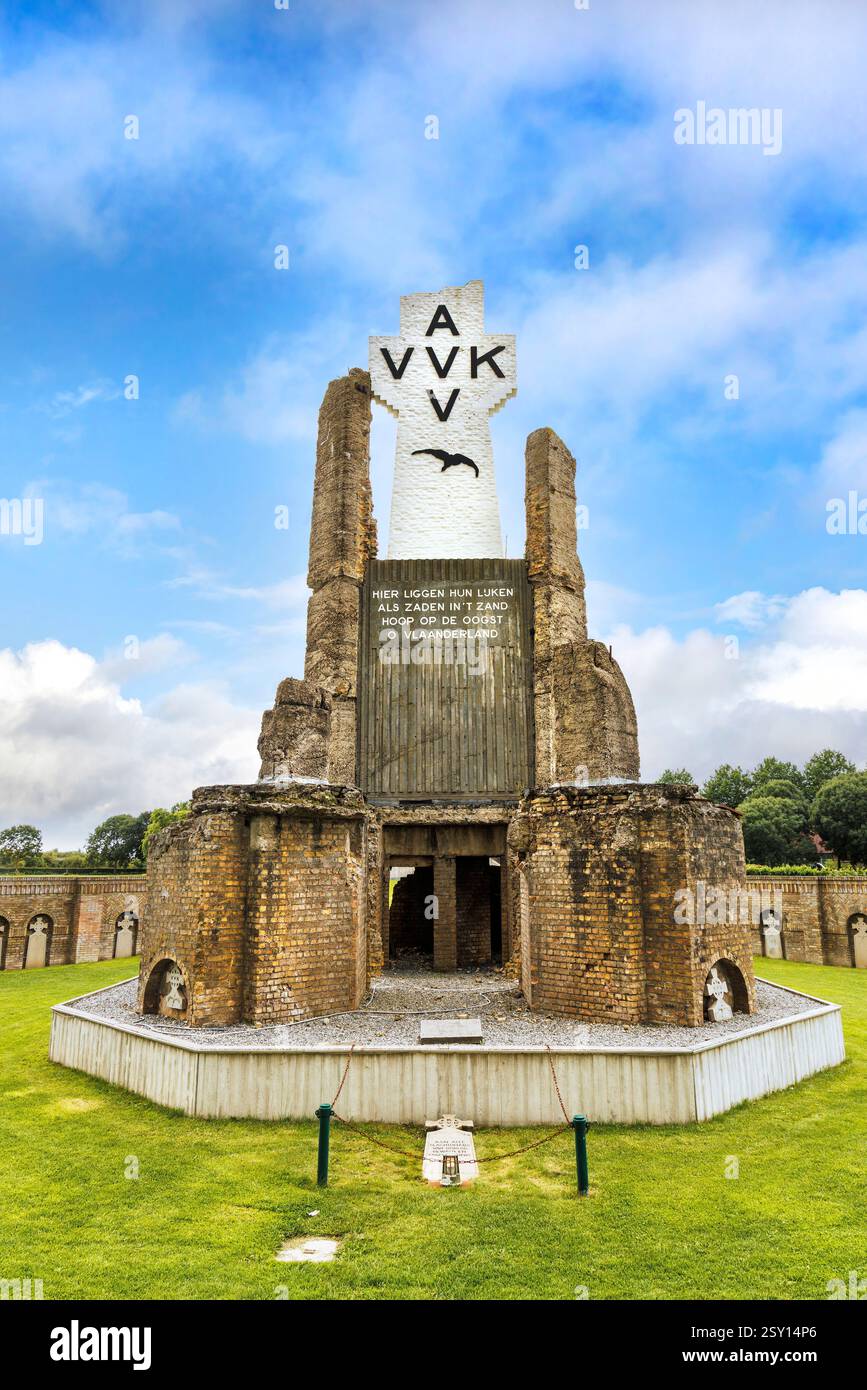 Mémorial AVV-VVK pour les soldats flamands, Diksmuide, Flandre occidentale, Belgique Banque D'Images